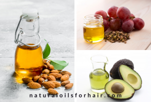 Best hair steaming oils, grapeseed oil, avocado oil, sweet almond oil